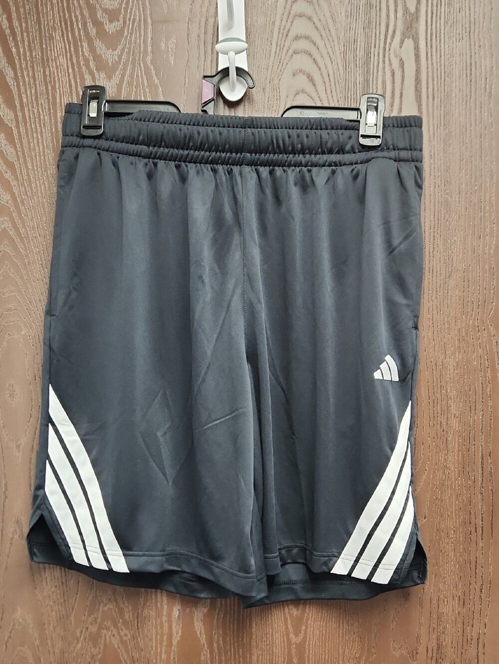 adidas Men’s Black Athletic Shorts with White Stripe Details